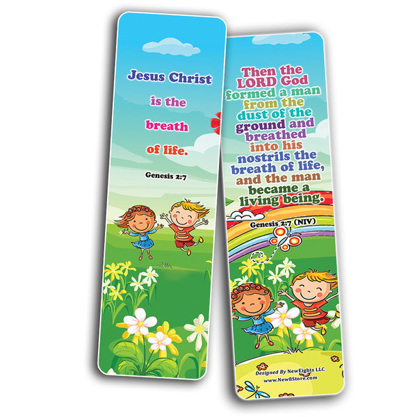 NewEights Jesus Throughout the Bible Bookmarks Series 1 (30-Pack) - Stocking Stuffers Adoration Devotional Bible Study - Church Ministry Supplies Classroom Teacher Incentive Gifts Giveaways