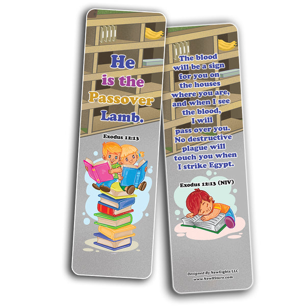 NewEights Jesus Throughout the Bible Bookmarks Series 1 (30-Pack) - Stocking Stuffers Adoration Devotional Bible Study - Church Ministry Supplies Classroom Teacher Incentive Gifts Giveaways