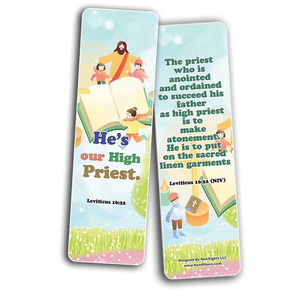 NewEights Jesus Throughout the Bible Bookmarks Series 1 (30-Pack) - Stocking Stuffers Adoration Devotional Bible Study - Church Ministry Supplies Classroom Teacher Incentive Gifts Giveaways