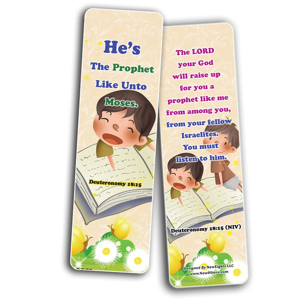 NewEights Jesus Throughout the Bible Bookmarks Series 1 (60-Pack) - Reverence Bible Texts VBS Sunday School Easter Baptism Thanksgiving Christmas Rewards Encouragement Motivational Gift