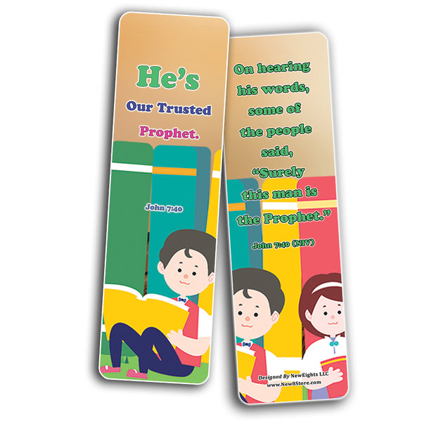 NewEights Jesus Throughout the Bible Bookmarks Series 2 (30-Pack) - Stocking Stuffers Adoration Devotional Bible Study - Christian Ministry Supplies Classroom Teacher Incentive Gifts Giveaways