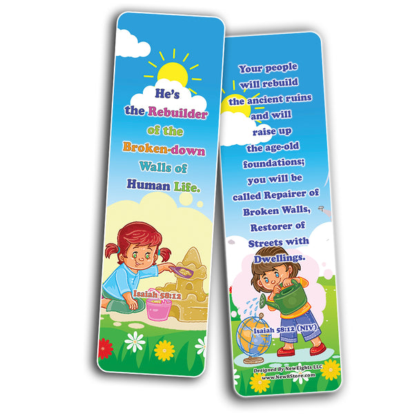 NewEights Jesus Throughout the Bible Bookmarks Series 2 (60-Pack) - Reverence Bible Texts VBS Sunday School Easter Baptism Thanksgiving Christmas Rewards Encouragement Motivational Gift