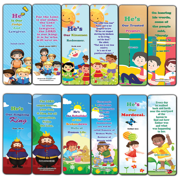 NewEights Jesus Throughout the Bible Bookmarks Series 2 (30-Pack) - Stocking Stuffers Adoration Devotional Bible Study - Christian Ministry Supplies Classroom Teacher Incentive Gifts Giveaways