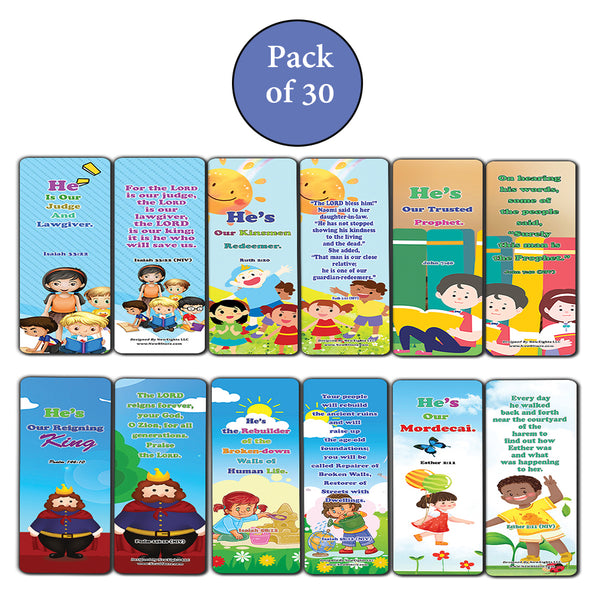 NewEights Jesus Throughout the Bible Bookmarks Series 2 (30-Pack) - Stocking Stuffers Adoration Devotional Bible Study - Christian Ministry Supplies Classroom Teacher Incentive Gifts Giveaways