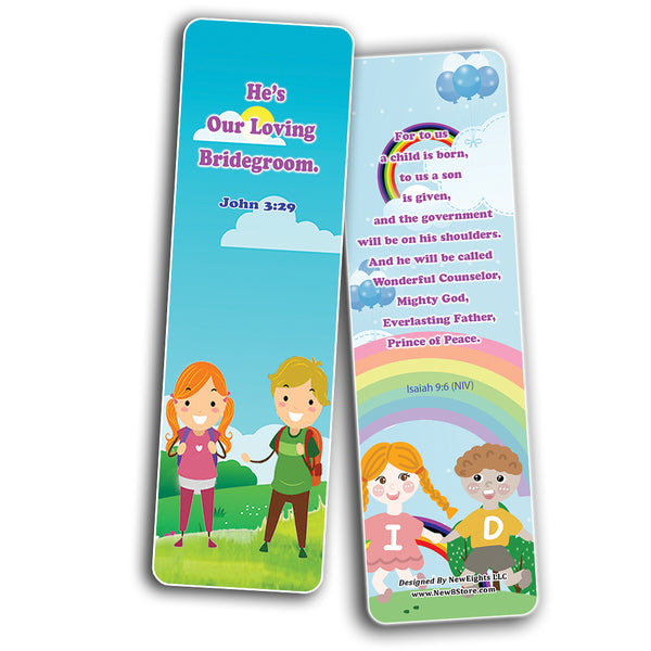NewEights Jesus Throughout the Bible Bookmarks Series 3 (60-Pack) - VBS Sunday School Easter Baptism Thanksgiving Christmas Rewards Encouragement Cards Scriptures
