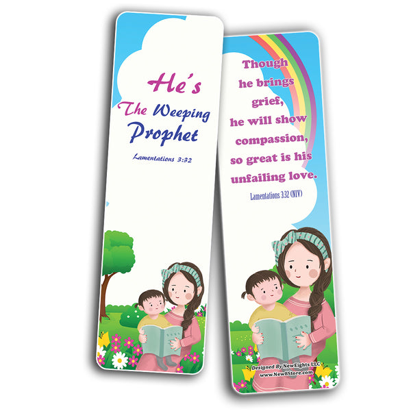 NewEights Jesus Throughout the Bible Bookmarks Series 4 (30-Pack) - Church Ministry Supplies Classroom Teacher Incentive Gifts Giveaways - Stocking Stuffers Devotional Bible Study