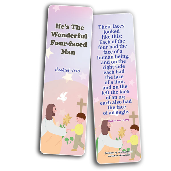 NewEights Jesus Throughout the Bible Bookmarks Series 4 (30-Pack) - Church Ministry Supplies Classroom Teacher Incentive Gifts Giveaways - Stocking Stuffers Devotional Bible Study