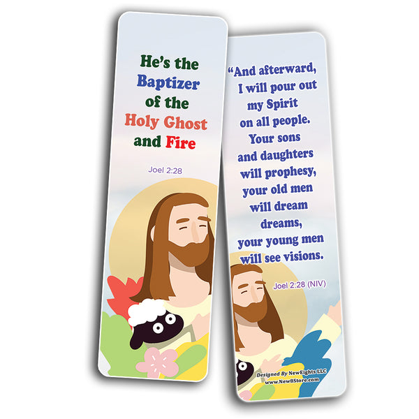 NewEights Jesus Throughout the Bible Bookmarks Series 4 (30-Pack) - Church Ministry Supplies Classroom Teacher Incentive Gifts Giveaways - Stocking Stuffers Devotional Bible Study