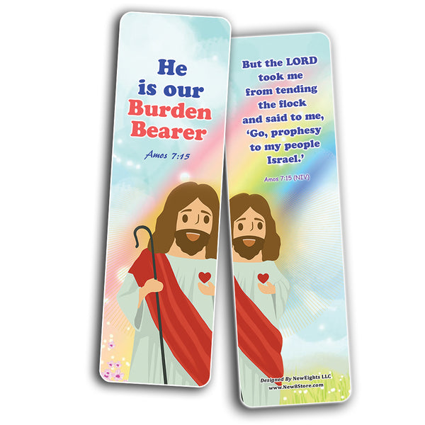 NewEights Jesus Throughout the Bible Bookmarks Series 4 (30-Pack) - Church Ministry Supplies Classroom Teacher Incentive Gifts Giveaways - Stocking Stuffers Devotional Bible Study