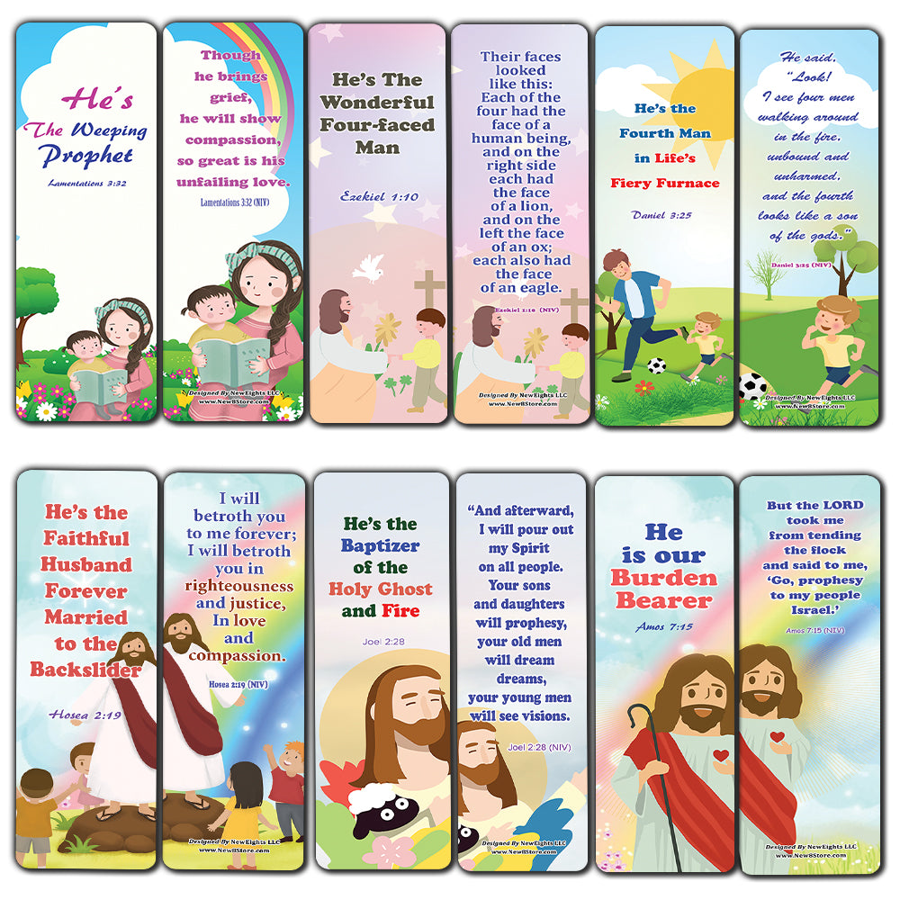 NewEights Jesus Throughout the Bible Bookmarks Series 4 (30-Pack) - Church Ministry Supplies Classroom Teacher Incentive Gifts Giveaways - Stocking Stuffers Devotional Bible Study