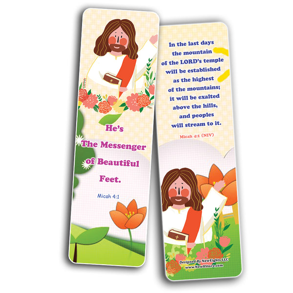 NewEights Jesus Throughout the Bible Bookmarks Series 5 (30-Pack) - Stocking Stuffers Adoration Devotional Bible Study - Church Ministry Supplies Classroom Teacher Incentive Gifts Giveaways