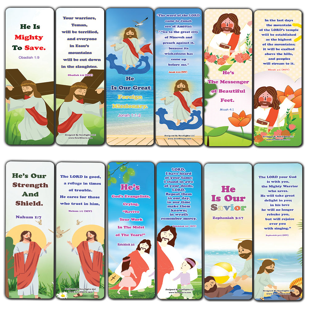 NewEights Jesus Throughout the Bible Bookmarks Series 5 (60-Pack) - Reverence Bible Texts VBS Sunday School Easter Baptism Thanksgiving Christmas Rewards Encouragement Motivational Gift