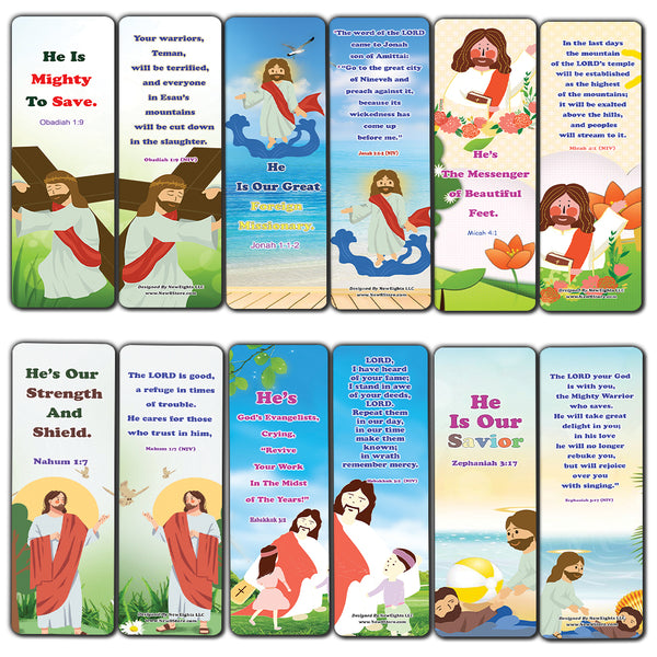 NewEights Jesus Throughout the Bible Bookmarks Series 5 (60-Pack) - Reverence Bible Texts VBS Sunday School Easter Baptism Thanksgiving Christmas Rewards Encouragement Motivational Gift