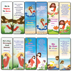 NewEights Jesus Throughout the Bible Bookmarks Series 5 (30-Pack) - Stocking Stuffers Adoration Devotional Bible Study - Church Ministry Supplies Classroom Teacher Incentive Gifts Giveaways