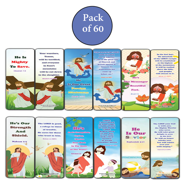 NewEights Jesus Throughout the Bible Bookmarks Series 5 (60-Pack) - Reverence Bible Texts VBS Sunday School Easter Baptism Thanksgiving Christmas Rewards Encouragement Motivational Gift