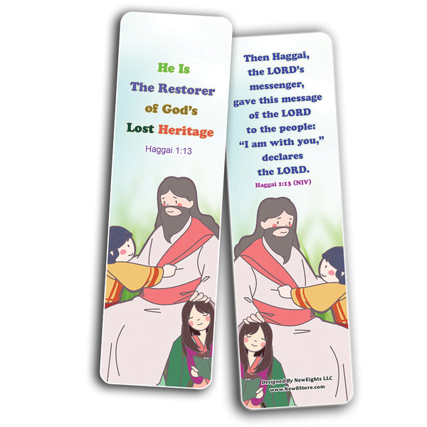 NewEights Jesus Throughout the Bible Bookmarks Series 6 (60-Pack) - Reverence Bible Texts VBS Sunday School Easter Baptism Thanksgiving Christmas Rewards Encouragement Motivational Gift