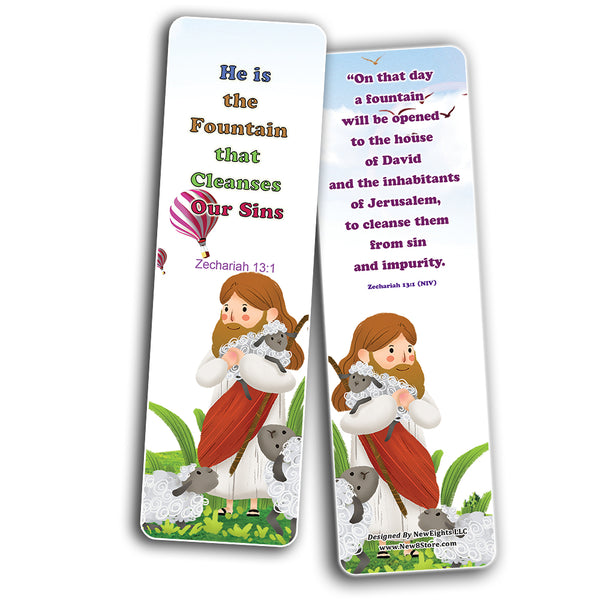 NewEights Jesus Throughout the Bible Bookmarks Series 6 (30-Pack) - Stocking Stuffers Adoration Devotional Bible Study - Church Ministry Supplies Classroom Teacher Incentive Gifts Giveaways