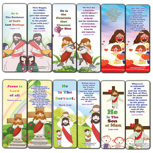 NewEights Jesus Throughout the Bible Bookmarks Series 6 (60-Pack) - Reverence Bible Texts VBS Sunday School Easter Baptism Thanksgiving Christmas Rewards Encouragement Motivational Gift