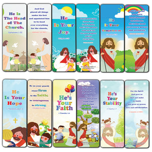 NewEights Jesus Throughout the Bible Bookmarks Series 8 (60-Pack) - VBS Sunday School Easter Baptism Thanksgiving Christmas Rewards Encouragement Gift Motivational Cards Scriptures