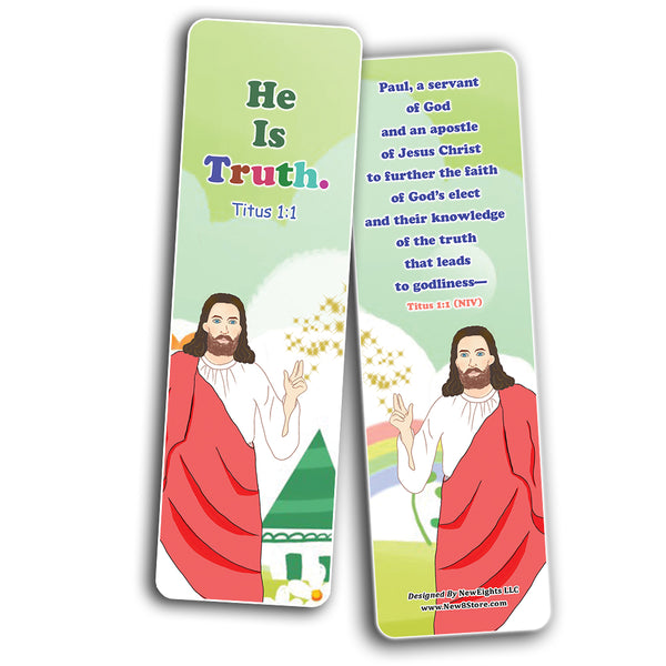 NewEights Jesus Throughout the Bible Bookmarks Series 9 (60-Pack) - VBS Sunday School Easter Baptism Thanksgiving Christmas Rewards Encouragement Gift