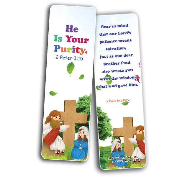 NewEights Jesus Throughout the Bible Bookmarks Series 9 (60-Pack) - VBS Sunday School Easter Baptism Thanksgiving Christmas Rewards Encouragement Gift