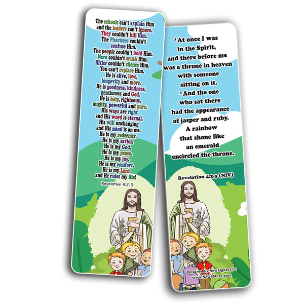 NewEights Jesus Throughout the Bible Bookmarks Series 10 (60-Pack) - Church Ministry Supplies Classroom Incentive Gifts Giveaways - Stocking Stuffers Devotional Bible Study