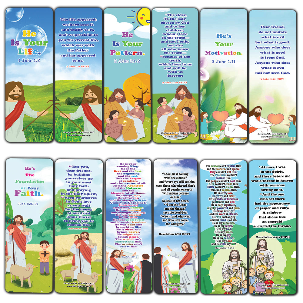 NewEights Jesus Throughout the Bible Bookmarks Series 10 (30-Pack) - Reverence Bible Texts VBS Sunday School Easter Baptism Thanksgiving Christmas Rewards Encouragement Motivational Gift