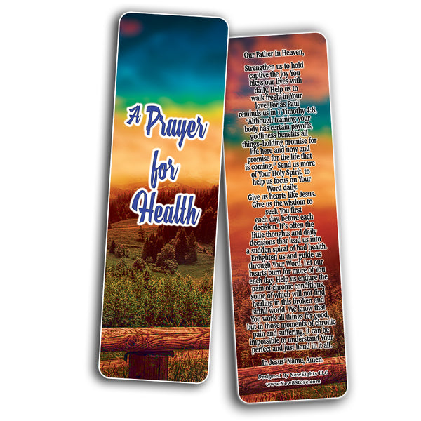 NewEights Prayers for Healing During Difficult Time Bookmarks (30-Pack) - Stocking Stuffers Adoration Devotional Bible Study - Church Ministry Supplies Incentive Gifts Giveaways