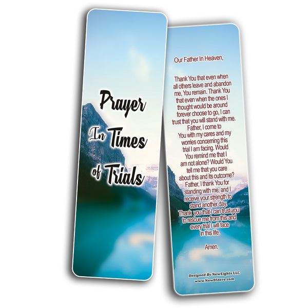 NewEights Encouraging Prayers During Difficult Time Bookmarks (60-Pack) - Sunday School Easter Baptism Thanksgiving Christmas Rewards Encouragement Gift Motivational Cards Scriptures - Gift Token