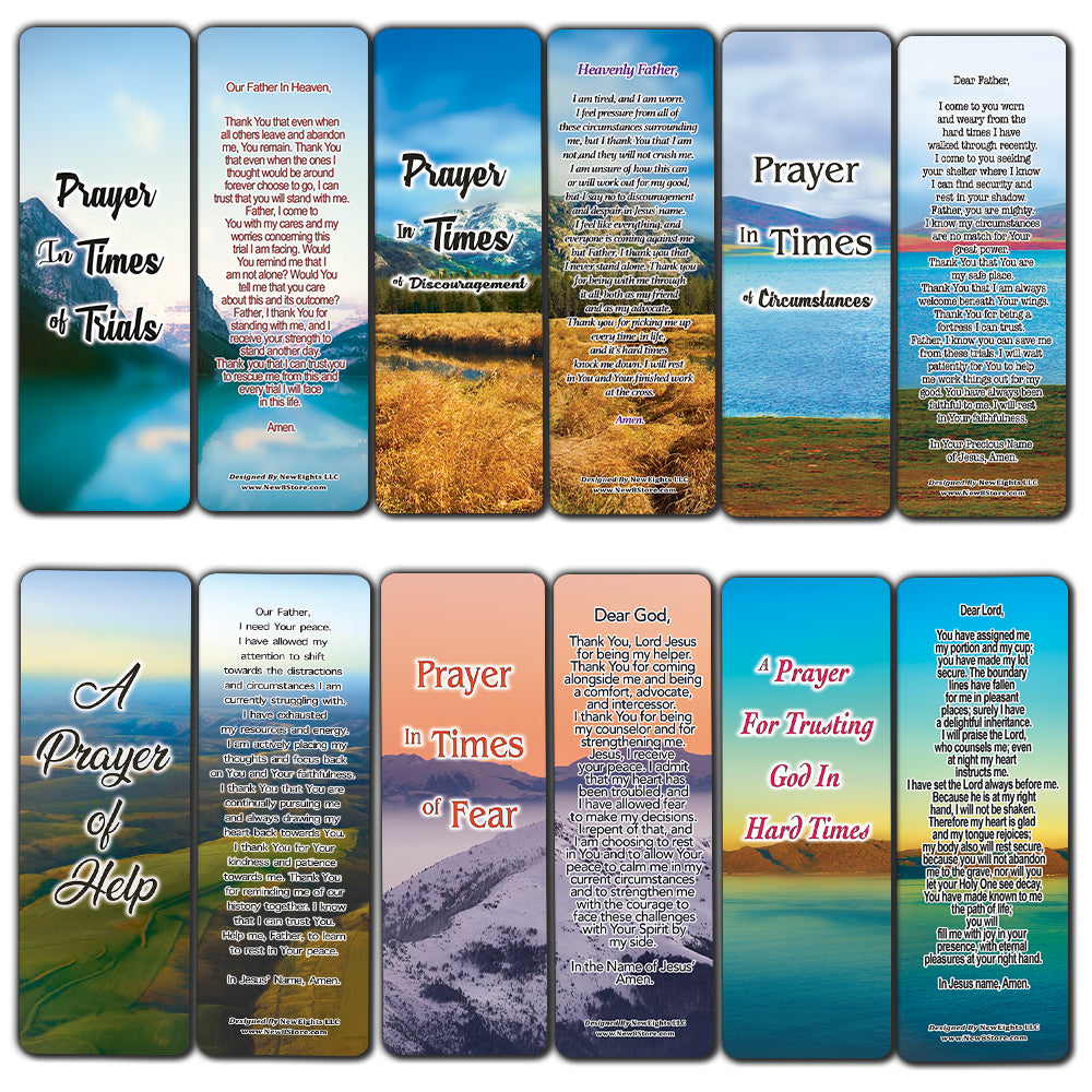 NewEights Encouraging Prayers During Difficult Time Bookmarks (30-Pack) - Stocking Stuffers for Kids & Teens Church Ministry - Bible Study Church Supplies Incentive Gifts - Colorful & Unique Designs