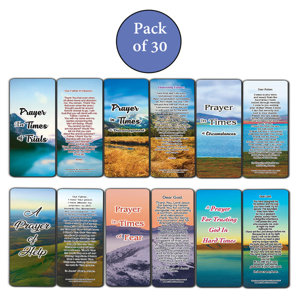 NewEights Encouraging Prayers During Difficult Time Bookmarks (30-Pack) - Stocking Stuffers for Kids & Teens Church Ministry - Bible Study Church Supplies Incentive Gifts - Colorful & Unique Designs