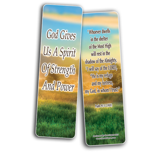 Having Strength During Hard Times Bible Bookmarks (60-Pack) - Church Ministry Supplies Incentive Gifts Giveaways - Stocking Stuffers Devotional Bible Study