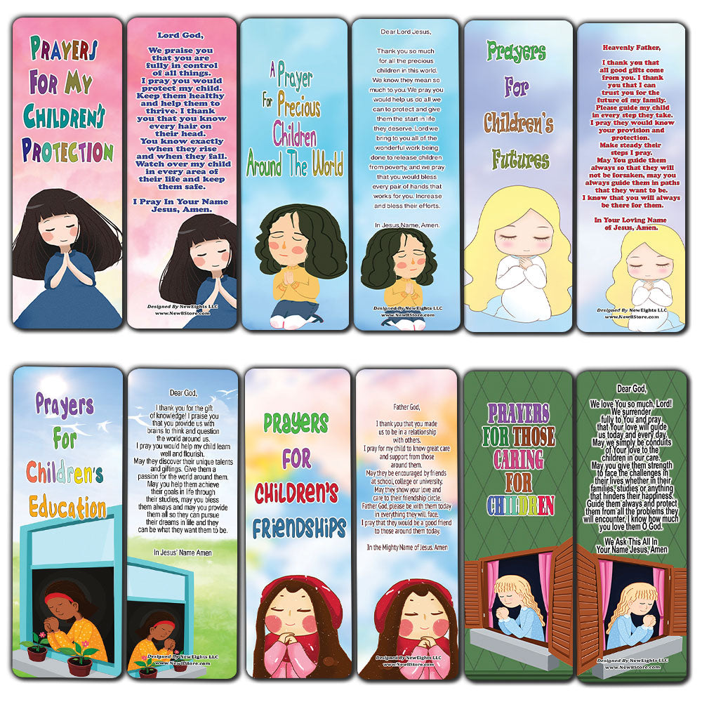 NewEights Encouraging Prayers During Difficult Time Bookmarks for Kids (30-Pack) - Stocking Stuffer Prayer Devotional Bible Study - Church Ministry Supplies Classroom Teacher Incentive Gifts Giveaways