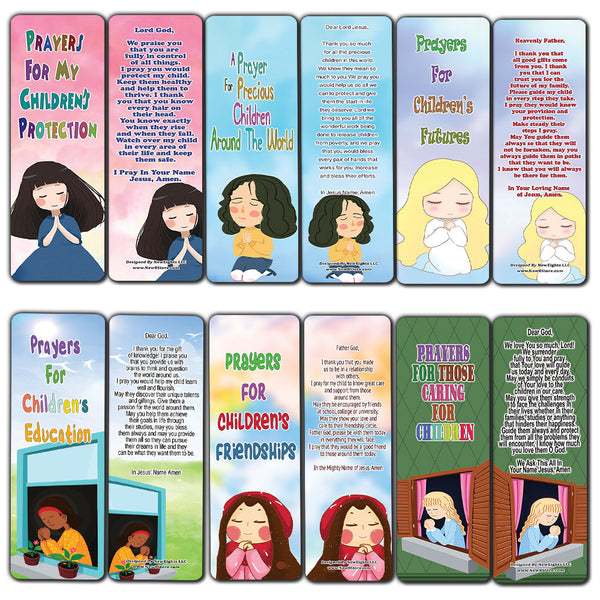 NewEights Encouraging Prayers During Difficult Time Bookmarks for Kids (30-Pack) - Stocking Stuffer Prayer Devotional Bible Study - Church Ministry Supplies Classroom Teacher Incentive Gifts Giveaways