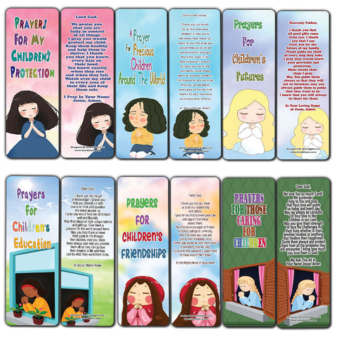 NewEights Encouraging Prayers During Difficult Time Bookmarks for Kids (30-Pack) - Stocking Stuffer Prayer Devotional Bible Study - Church Ministry Supplies Classroom Teacher Incentive Gifts Giveaways