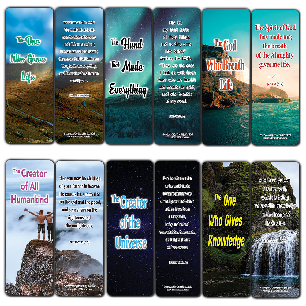 NewEights The Creator of Your Life Bible Bookmarks (60-Pack) - Christian Stocking Stuffers Encouragement - Church Ministry Bible Study Sunday School Supplies Teacher Classroom Incentive Gifts