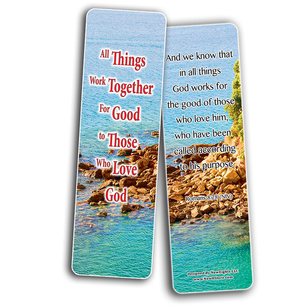 NewEights My God Is Stronger Than My Problems Bible Bookmarks (60-Pack) - Sunday School Easter Baptism Thanksgiving Christmas Rewards Encouragement Gift