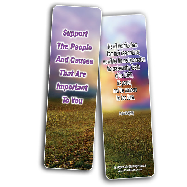 NewEights 6 Ways to Leave a Great Legacy Bible Bookmarks (60-Pack) - Church Memory Verse Sunday School Rewards Scriptures - Christian Stocking Stuffers Birthday Party Favors Assorted Bulk Pack