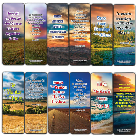 NewEights 6 Ways to Leave a Great Legacy Bible Bookmarks (60-Pack) - Church Memory Verse Sunday School Rewards Scriptures - Christian Stocking Stuffers Birthday Party Favors Assorted Bulk Pack