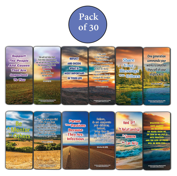 NewEights 6 Ways to Leave a Great Legacy Bible Bookmarks (30-Pack) - Church Ministry Supplies Incentive Gifts Giveaways - Stocking Stuffers Devotional Bible Study