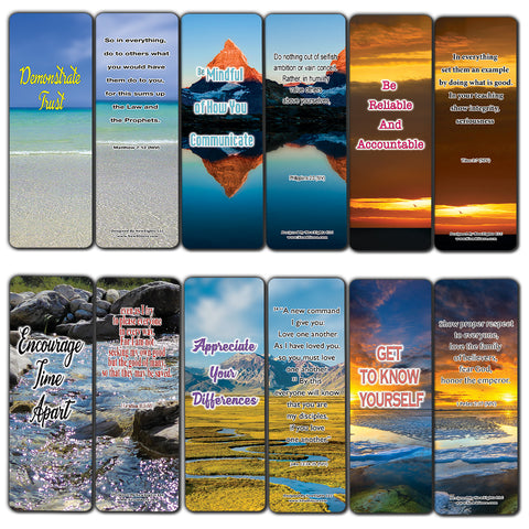 NewEights 6 Ways to Show Respect in Your Relationship Bible Bookmarks (60-Pack) - Sunday School Easter Baptism Thanksgiving Christmas Rewards Encouragement Motivational Gift