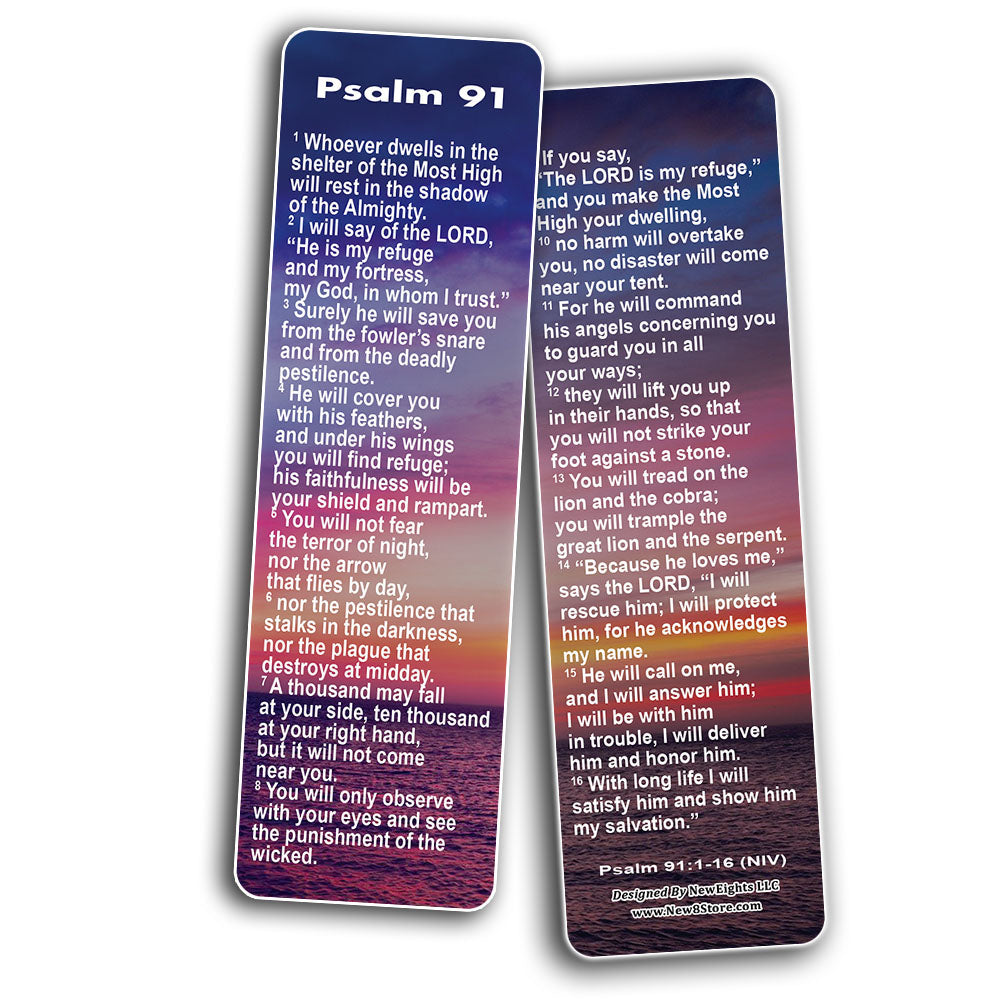 NewEights Psalm 91 Bookmarks NIV (60-Pack) - Sunday School Easter 