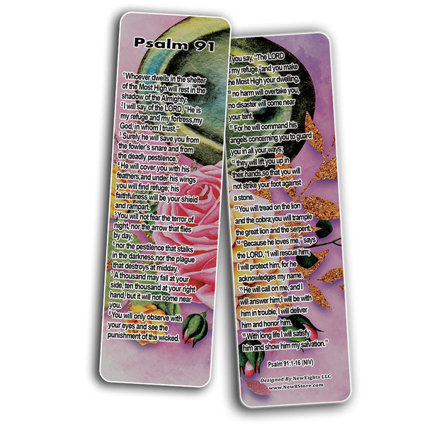 Psalm 91 Bookmarks Cards NIV for Women (30-Pack) - Stocking Stuffers Devotional Bible Study - Church Ministry Supplies Teacher Classroom Incentive Gifts