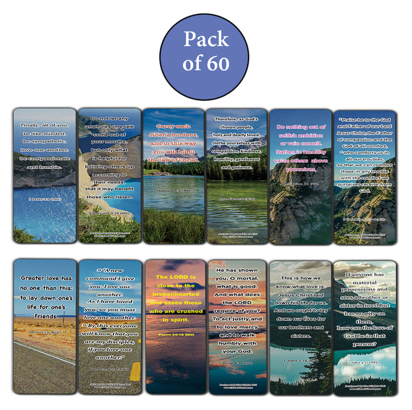 Show Empathy To Others Bible Bookmarks (60-Pack) - Showing Mercy To Others Scripture Cards Variety Bulk Buy - VBS Sunday School Baptism Thanksgiving Christmas Rewards Inspirational Gift