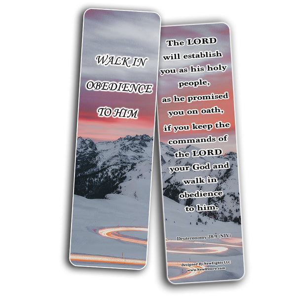 Walking In Godâ€™s Purpose Bible Bookmarks (60-Pack) - Sunday School Easter Baptism - Thanksgiving Christmas Rewards Encouragement Motivational Gift