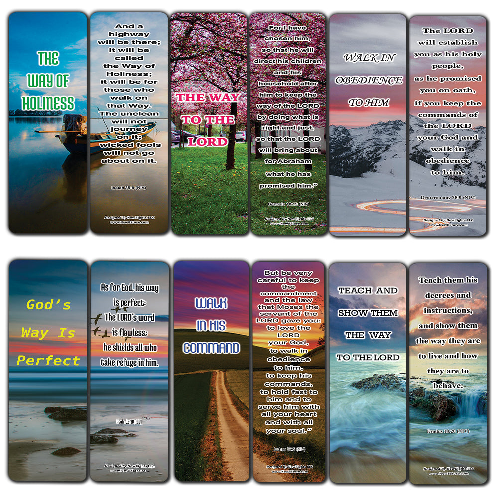 Walking In Godâ€™s Purpose Bible Bookmarks (60-Pack) - Sunday School Easter Baptism - Thanksgiving Christmas Rewards Encouragement Motivational Gift
