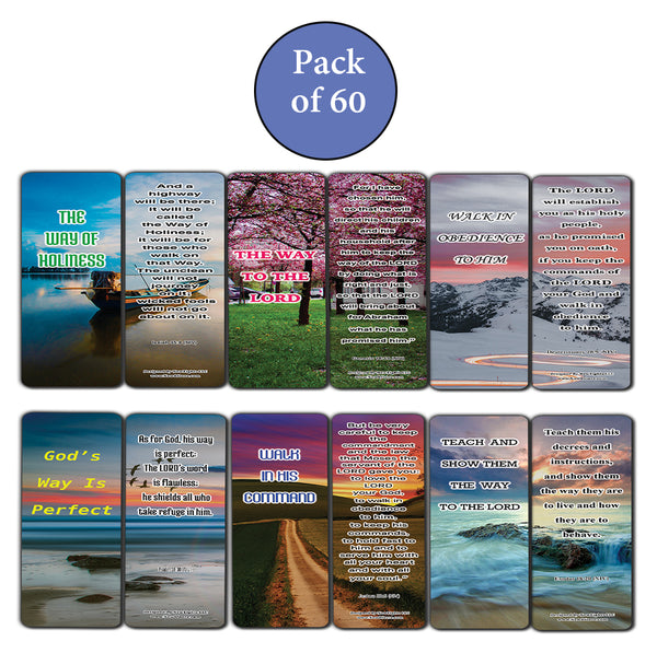 Walking In Godâ€™s Purpose Bible Bookmarks (60-Pack) - Sunday School Easter Baptism - Thanksgiving Christmas Rewards Encouragement Motivational Gift