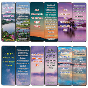 God Knows The Best For You Bible Bookmarks (30-Pack) - Scriptures Sunday School Church Memory Verse Sunday School Rewards - Christian Stocking Stuffers Birthday Party Gifts Assorted Bulk Pack