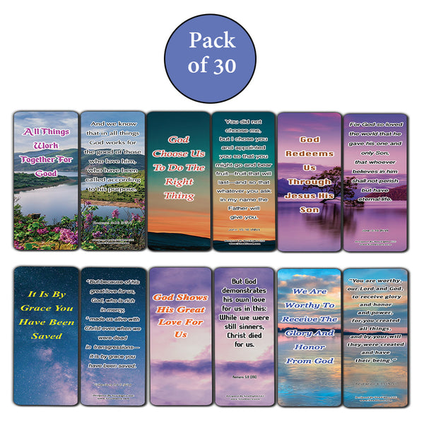 God Knows The Best For You Bible Bookmarks (30-Pack) - Scriptures Sunday School Church Memory Verse Sunday School Rewards - Christian Stocking Stuffers Birthday Party Gifts Assorted Bulk Pack