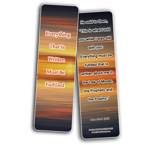 NewEights Living A Fulfilled Life Bible Bookmarks (30-Pack) - Stocking Stuffers Encouragement Tool - Bible Study Church Supplies Teacher Classroom Incentive Gifts